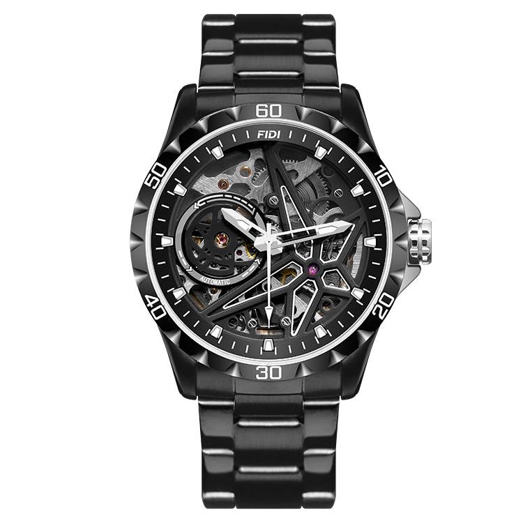 Black Men's FIDI Automatic, FD103-BK-P, Mechanical Movement watch, Stainless Steel.