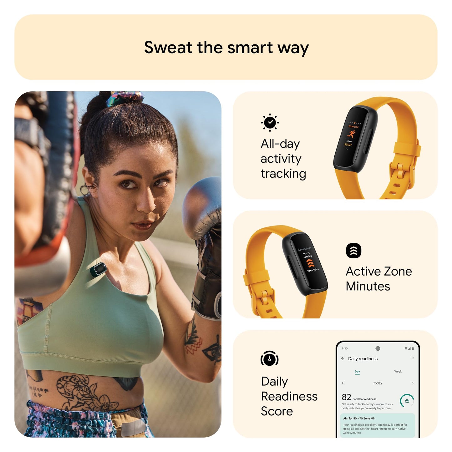Google Fitbit Inspire 3 Activity Tracker with 6-months Premium Membership Included, up to 10 days battery life and Daily Readiness Score