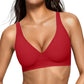 OEAK Womens Jelly Bras Wireless Deep V Bralette Comfy Push Up Tshirt Bras Accessories
