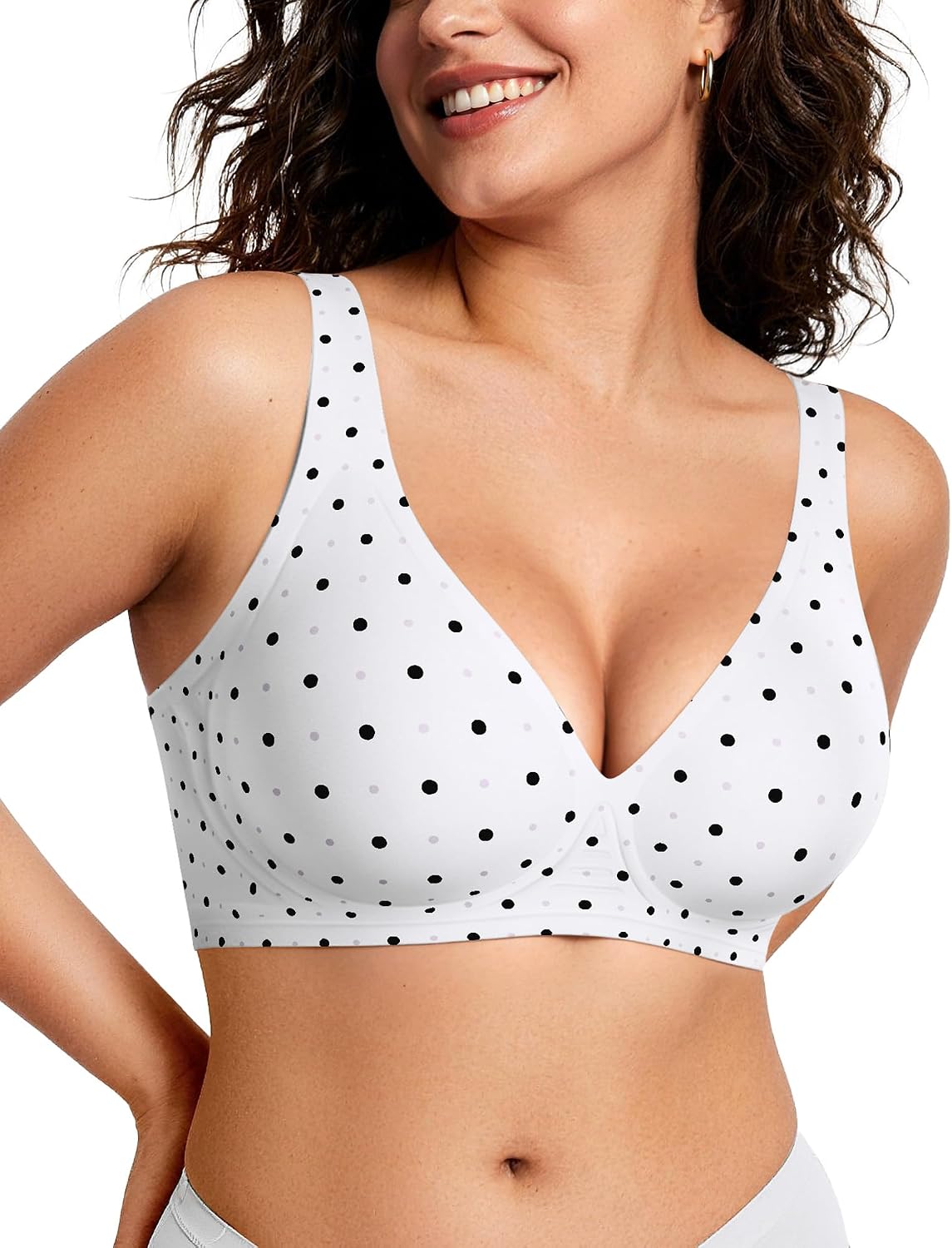 OEAK Womens Jelly Bras Wireless Deep V Bralette Comfy Push Up Tshirt Bras Accessories