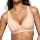 OEAK Womens Jelly Bras Wireless Deep V Bralette Comfy Push Up Tshirt Bras Accessories