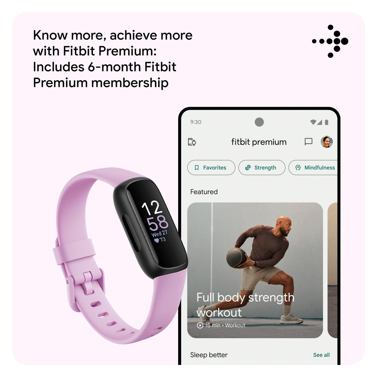 Google Fitbit Inspire 3 Activity Tracker with 6-months Premium Membership Included, up to 10 days battery life and Daily Readiness Score