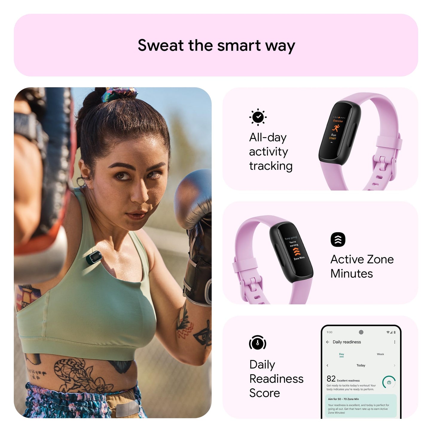 Google Fitbit Inspire 3 Activity Tracker with 6-months Premium Membership Included, up to 10 days battery life and Daily Readiness Score