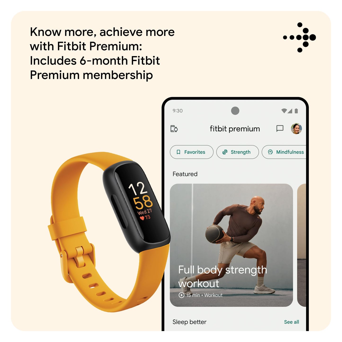 Google Fitbit Inspire 3 Activity Tracker with 6-months Premium Membership Included, up to 10 days battery life and Daily Readiness Score
