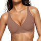 OEAK Womens Jelly Bras Wireless Deep V Bralette Comfy Push Up Tshirt Bras Accessories