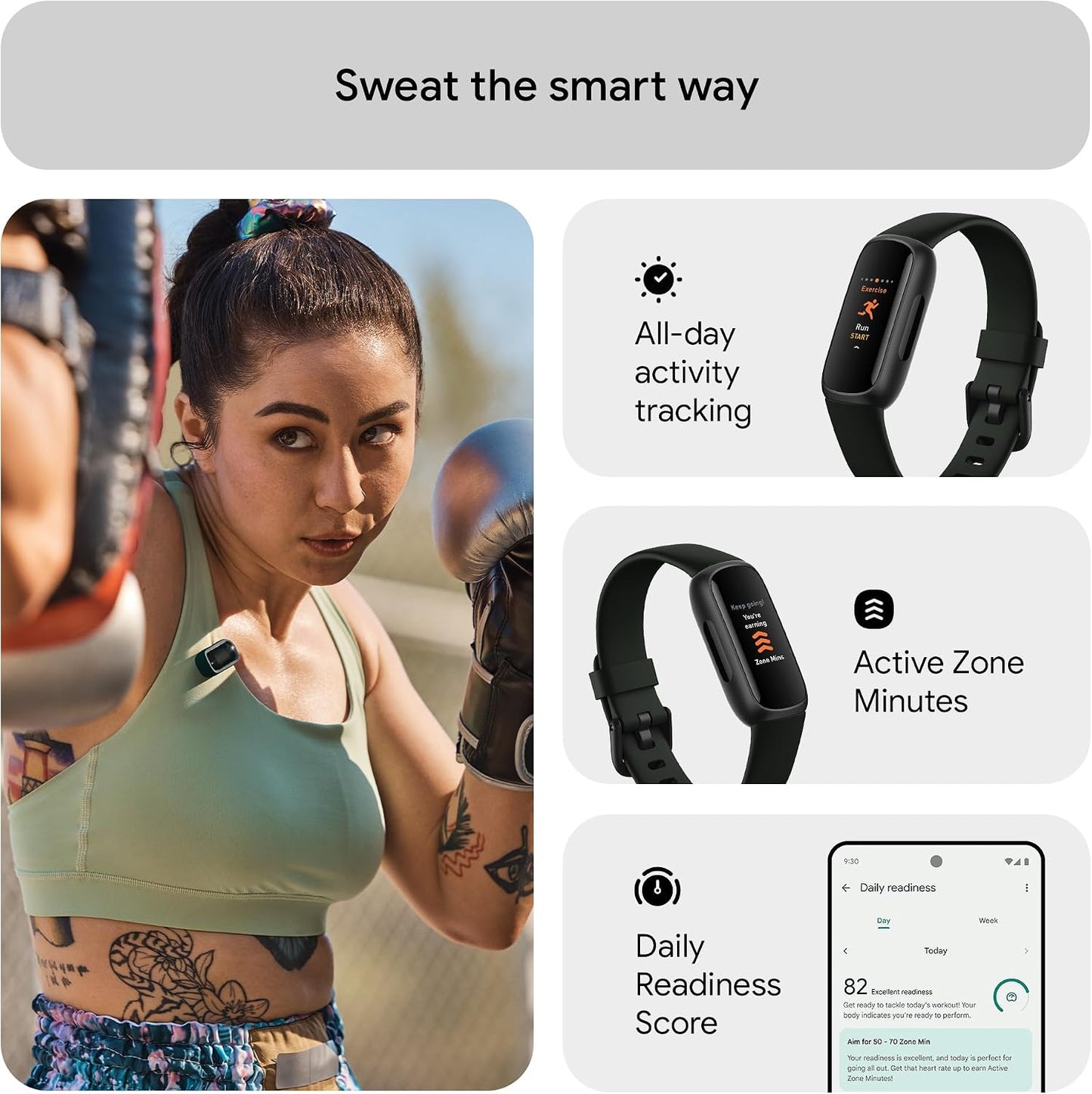 Google Fitbit Inspire 3 Activity Tracker with 6-months Premium Membership Included, up to 10 days battery life and Daily Readiness Score