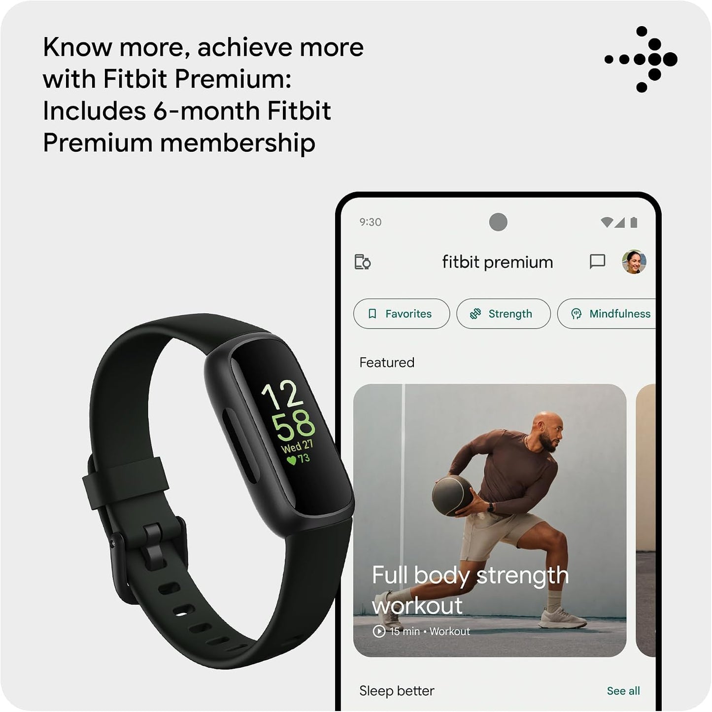 Google Fitbit Inspire 3 Activity Tracker with 6-months Premium Membership Included, up to 10 days battery life and Daily Readiness Score