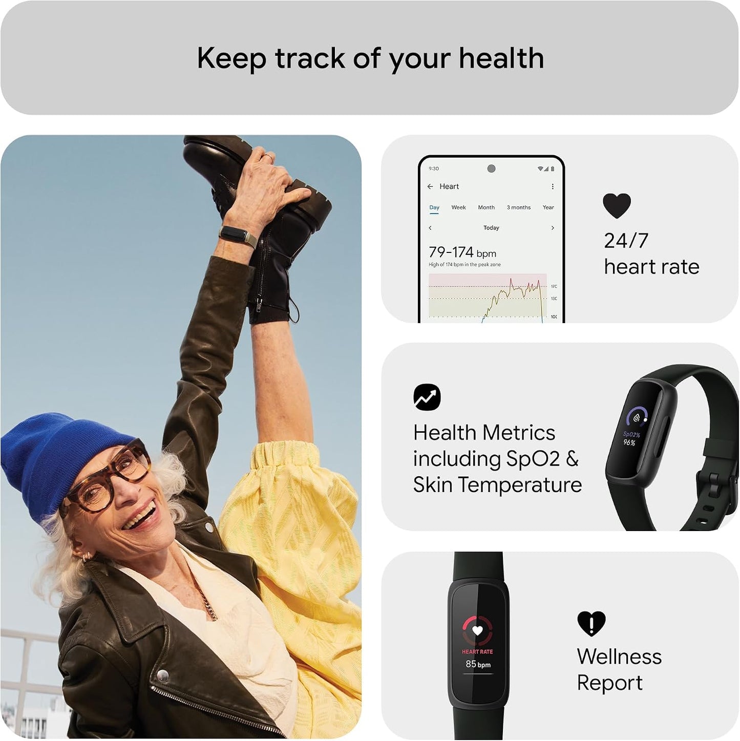 Google Fitbit Inspire 3 Activity Tracker with 6-months Premium Membership Included, up to 10 days battery life and Daily Readiness Score