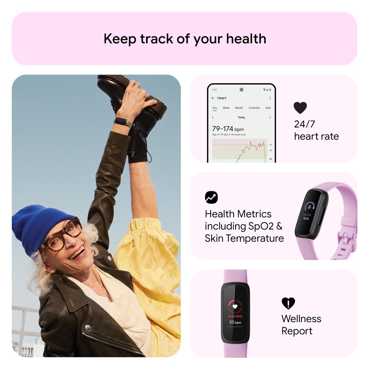 Google Fitbit Inspire 3 Activity Tracker with 6-months Premium Membership Included, up to 10 days battery life and Daily Readiness Score