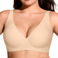 OEAK Womens Jelly Bras Wireless Deep V Bralette Comfy Push Up Tshirt Bras Accessories