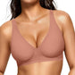 OEAK Womens Jelly Bras Wireless Deep V Bralette Comfy Push Up Tshirt Bras Accessories