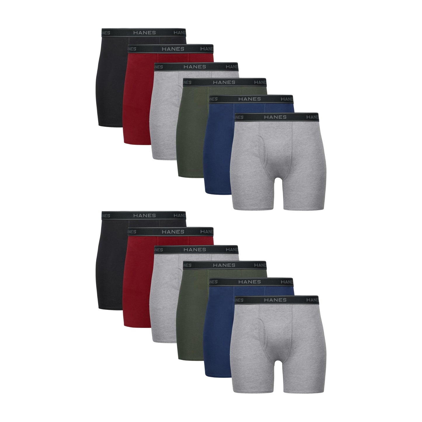 Hanes mens Underwear Boxer Briefs Pack, Cool & Breathable Cotton Moisture-wicking Underwear for Men, No Ride Up