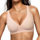 OEAK Womens Jelly Bras Wireless Deep V Bralette Comfy Push Up Tshirt Bras Accessories