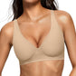 OEAK Womens Jelly Bras Wireless Deep V Bralette Comfy Push Up Tshirt Bras Accessories