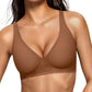 OEAK Womens Jelly Bras Wireless Deep V Bralette Comfy Push Up Tshirt Bras Accessories
