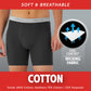 Hanes mens Underwear Boxer Briefs Pack, Cool & Breathable Cotton Moisture-wicking Underwear for Men, No Ride Up