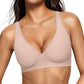 OEAK Womens Jelly Bras Wireless Deep V Bralette Comfy Push Up Tshirt Bras Accessories