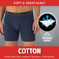 Hanes mens Underwear Boxer Briefs Pack, Cool & Breathable Cotton Moisture-wicking Underwear for Men, No Ride Up