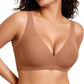 OEAK Womens Jelly Bras Wireless Deep V Bralette Comfy Push Up Tshirt Bras Accessories