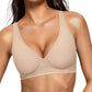 OEAK Womens Jelly Bras Wireless Deep V Bralette Comfy Push Up Tshirt Bras Accessories