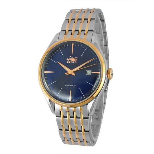 Gentlemen's Automatic Watch, Berea BA001-0001RG-S-B, Silver + Yellow Gold, 41 MM, Men's Watch Stainless Steel