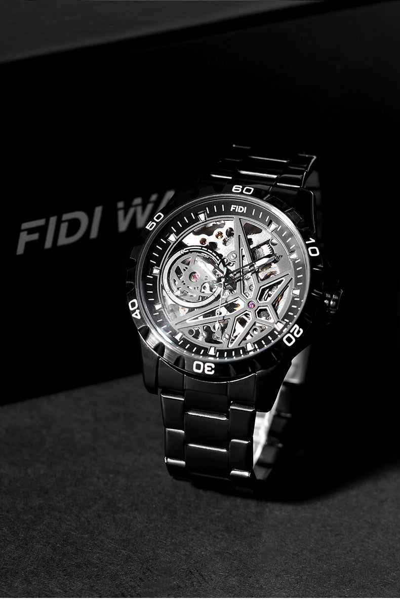 Black Men's FIDI Automatic, FD103-BK-P, Mechanical Movement watch, Stainless Steel.