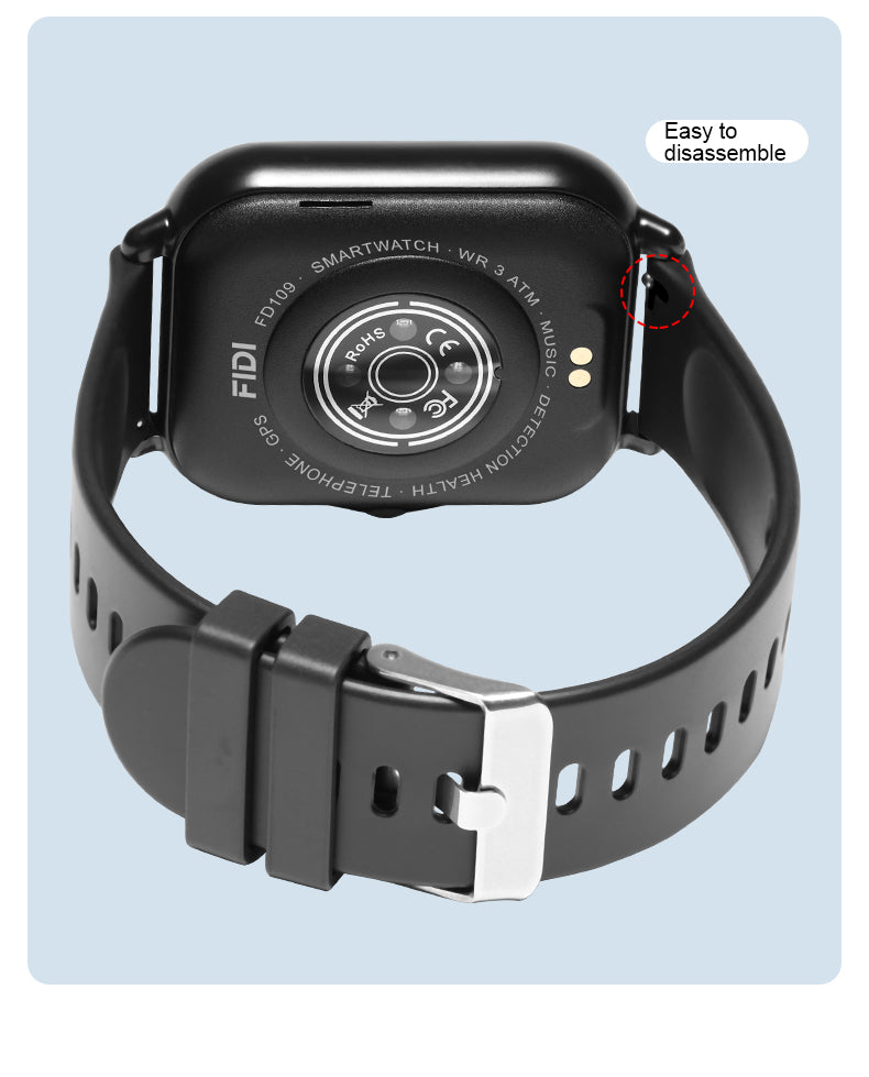 Multi function FIDI Smart Watch, FD109-BK , With Life Assistant, Electronic Movement.