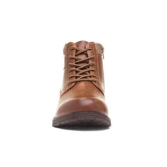 Beckett Mens Boots Tan Adults Ankle Lace Up Zip Up Padded Collar SIZE