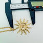 Bohemian Style Spiral Sun Swirl Gold plated Pendant Necklace & Hook Earrings Set