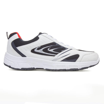 Mens Trainers White Adults Lace Up Navy Mesh Padded Ankle Collar Gripped SIZE