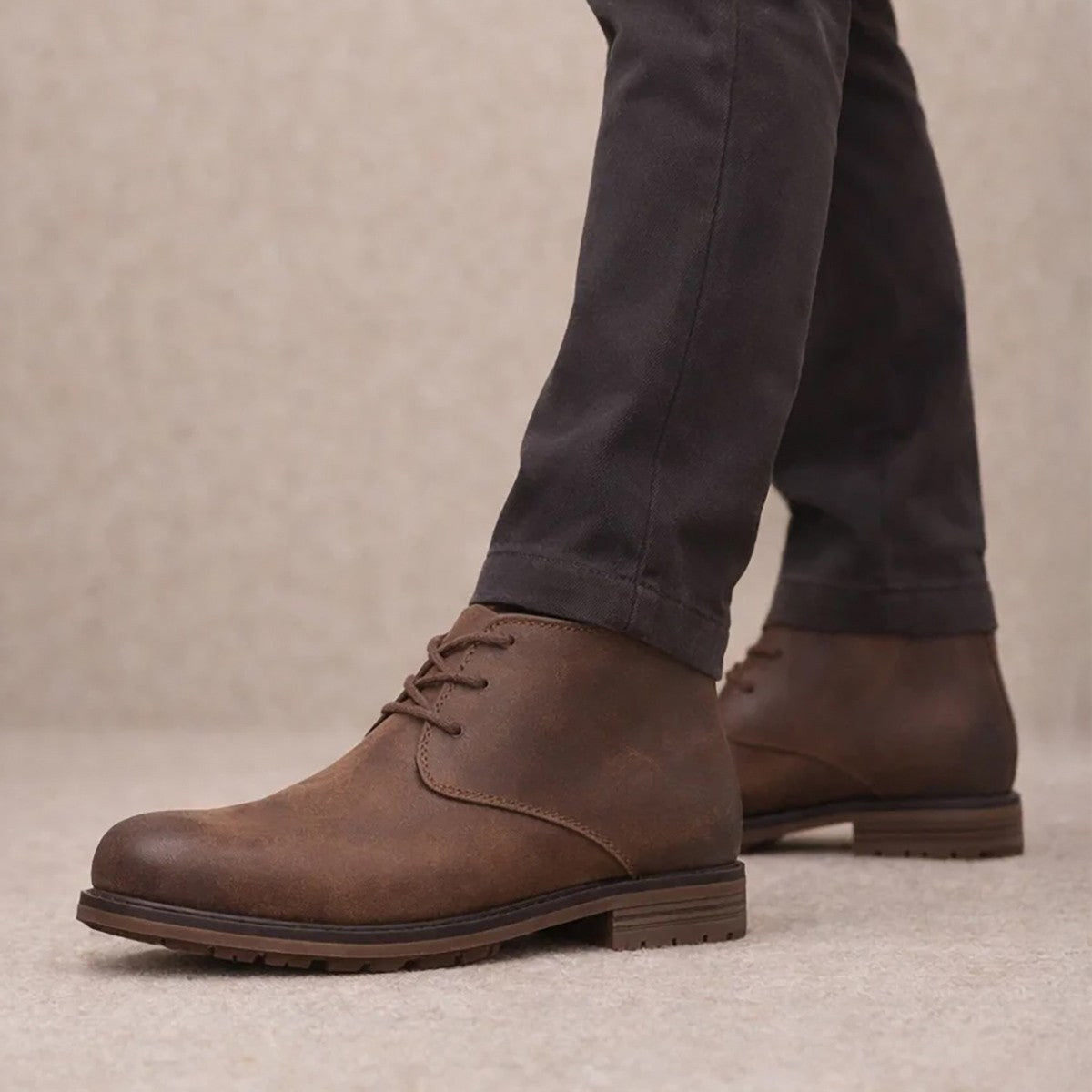 Beckett Mens Boots Brown Adults Ankle Lace Up Gripped Smart Casual SIZE